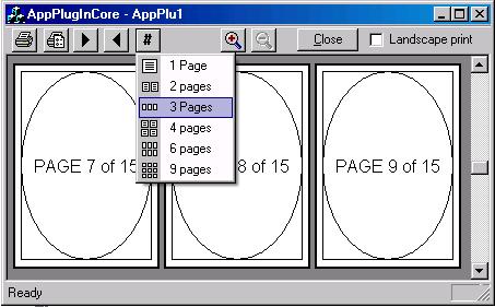 Enhanced print preview running in example application