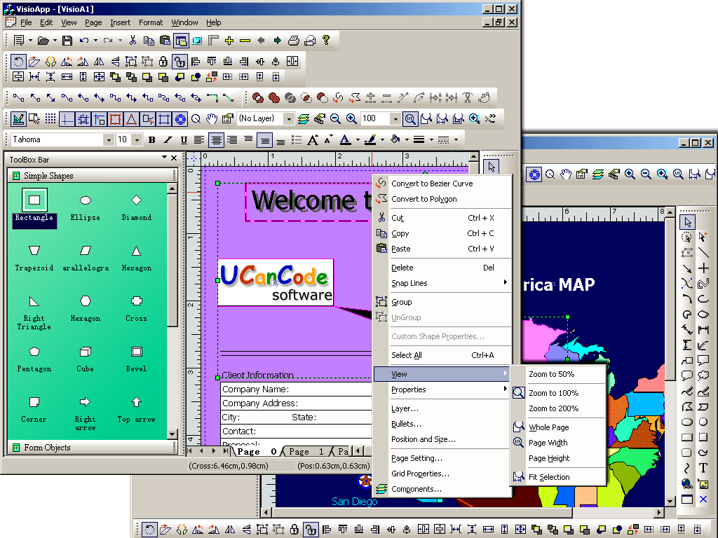 Screenshot of XD++ MFC/C++Flow/Diagram Source Code Kit