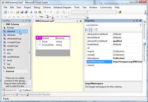 Figure 2 – Schema that defines structure of data for report