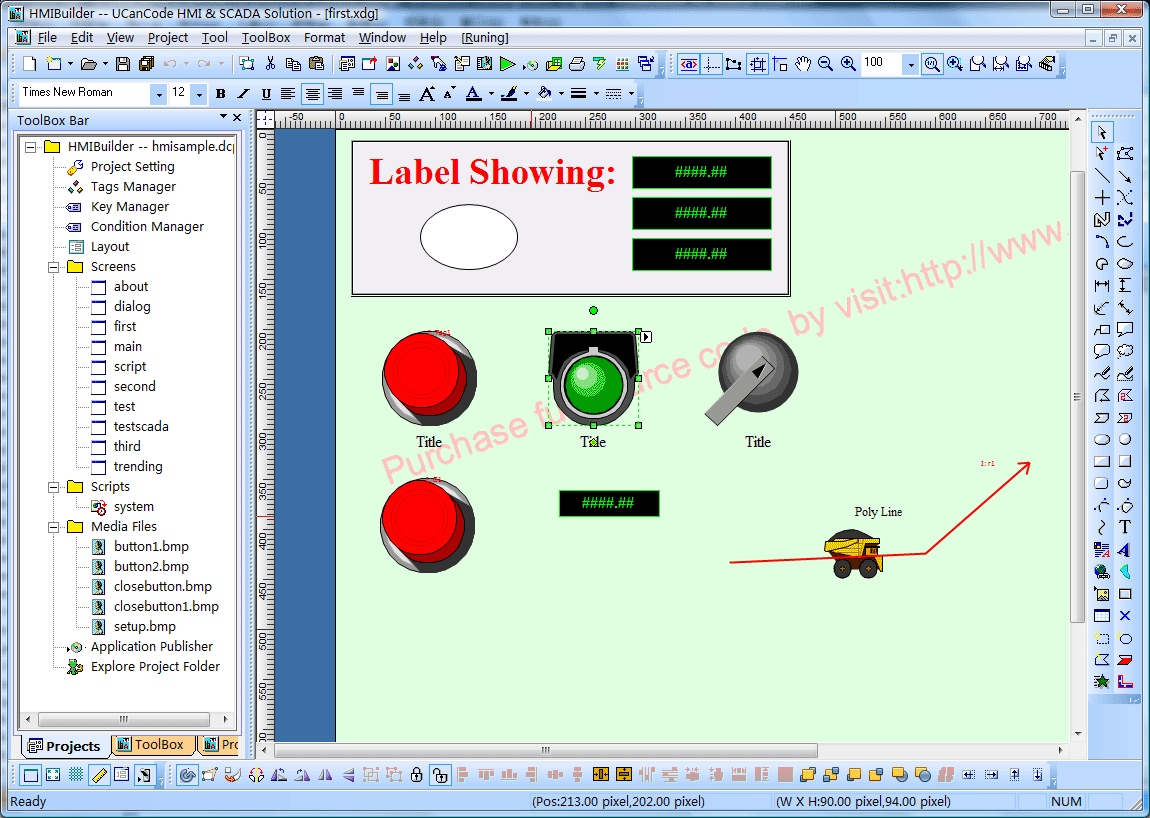 Click to view HMI-SCADA Graphics Visualization 4.0 screenshot