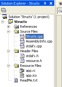 The Solution Explorer window